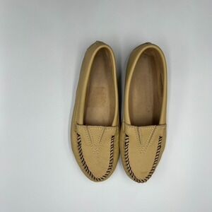MINNETONKA Deerskin‎ Leather Gore Front Slip-on Shoes Moccasins Size 6.5